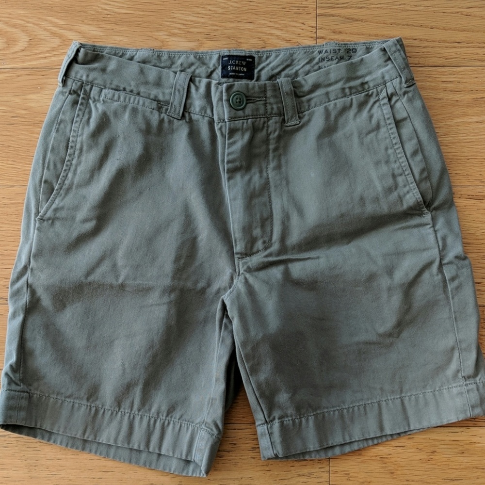 🔥J CREW MEN'S STANTON CHINO SHORTS OLIVE 29 WAIST